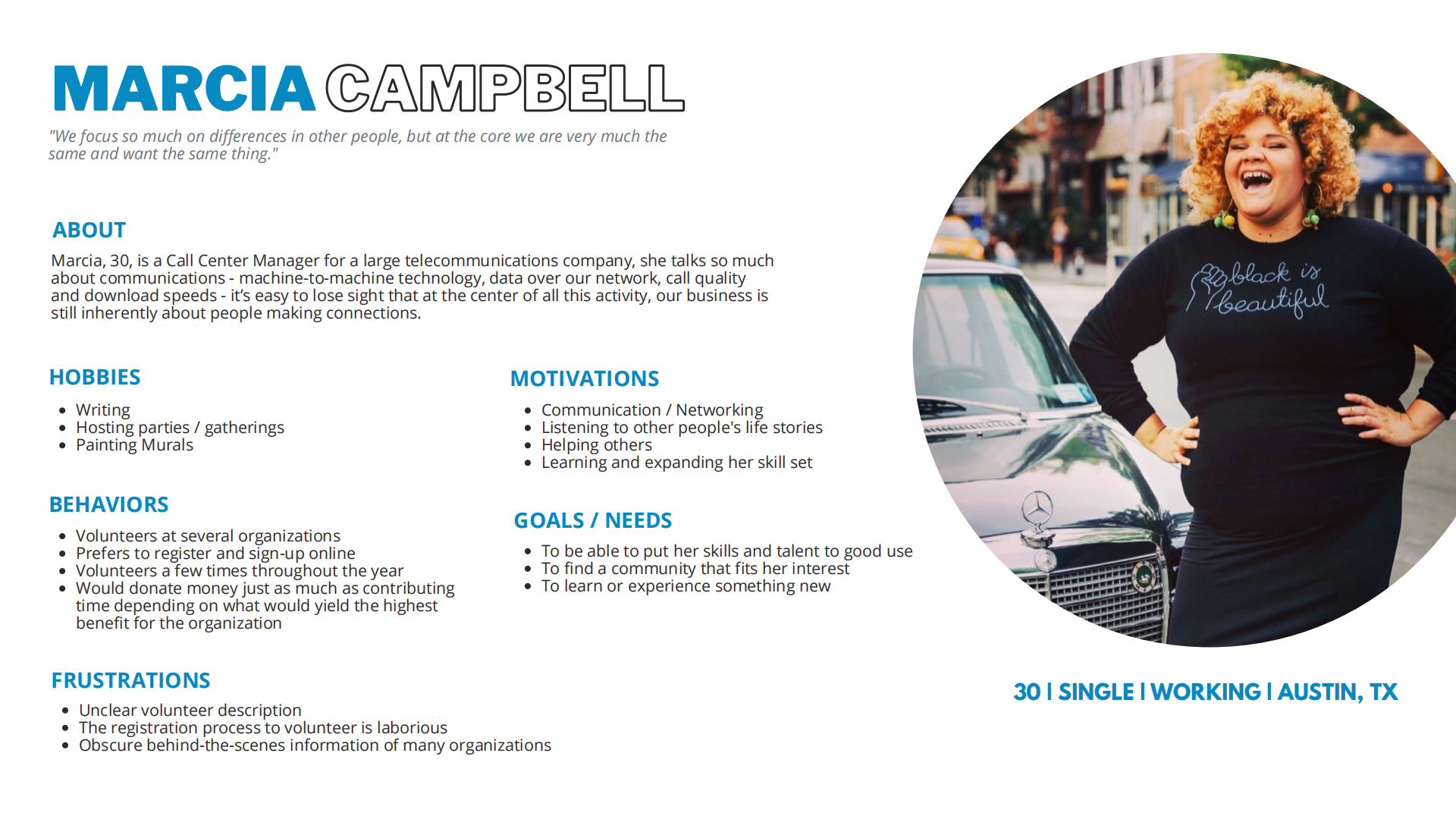 Persona: Marcia Campbell